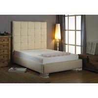 Mento Fabric Divan Bed and Mattress Set Cream Chenille Fabric Double 4ft 6