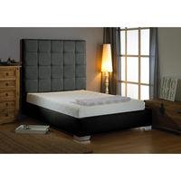 Mento Fabric Divan Bed and Mattress Set Charcoal Chenille Fabric Single 3ft