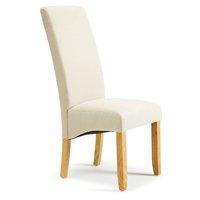 Merton Fabric Dining Chair Putty Oak Legs