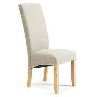 Merton Fabric Dining Chair Linen Oak Legs