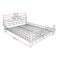 metal bed 140 x 200 cm with wooden leg