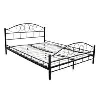 Metal Bed 180 x 200 cm Black Curved