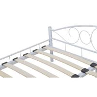 Metal Bed 180 x 200 cm White Curved