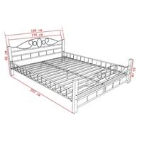 Metal Bed with Wooden Leg 180 x 200 cm