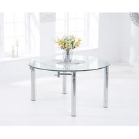 Melbourne 145cm Round Glass Extending Dining Table