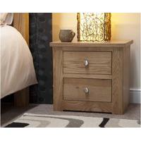Messina Oak Two Drawer Bedside Chest