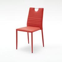 meda dining chair in red tubular with pu coated