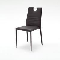 Meda Dining Chair In Black Tubular With PU Coated