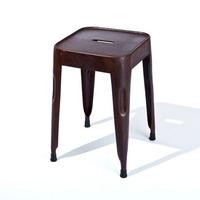 Melange Stackable Metal Stool In Rusty