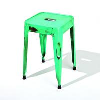 Melange Stackable Metal Stool In Cyan