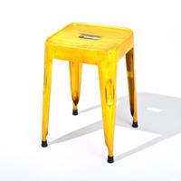 Melange Stackable Metal Stool In Yellow