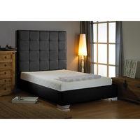 Mento Fabric Divan Bed and Mattress Set Black Chenille Fabric Double 4ft 6