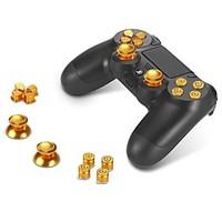 Metal Buttons ABXY Buttons Thumbsticks Thumb Grip and Chrome D-pad for Sony PS4 DualShock 4 Controller Mod Kit