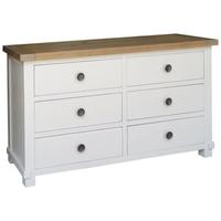 melton reclaimed pine wide chest of drawer 6 drawer