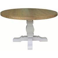 melton reclaimed pine pedestal dining table round