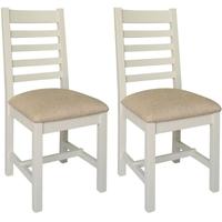 melton reclaimed pine dining chair with fabric seat pair