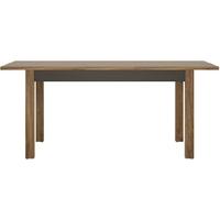 Messina Dark Oak and Chocolate Dining Table - Small Extending