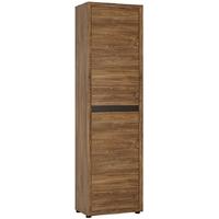 messina dark oak and chocolate cabinet tall narrow 2 door