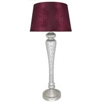 Mercury Silver Statement Lamp with 15inch Red Crocodile Empire Shade