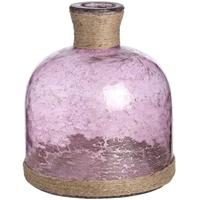 Metallic Rose Glass Domed Vase with Natural Rope