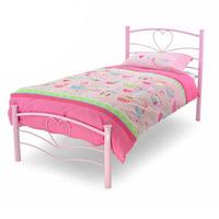 Metal Beds Love Bed 3FT Single Metal Bed - Pink