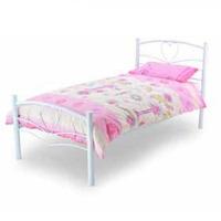 Metal Beds Love Bed 3FT Single Metal Bed - White