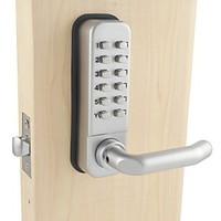 Mechanical Password Door Handle Lock, Deadbolt Code Handle Lock, Silvery Color, Zinc Alloy