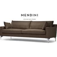 Mendini 3 Seater Sofa, Chocolate Brown