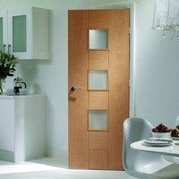 Messina Oak Door with Obscure Safety Glass