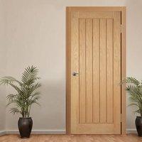 Mexicano Oak Door with Vertical Lining is Pre-finished