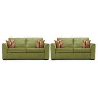 Medina Fabric 3 and 2 Seater Sofa Suite Olive