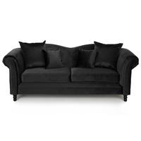 melody 2 seater fabric sofa black