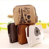 Memory of Paris Cotton And Linen Change Purse(1 PCS Random Color)