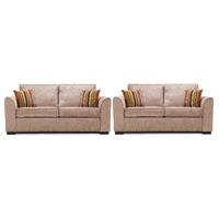 Medina Fabric 3 and 2 Seater Sofa Suite Mink