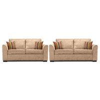 medina fabric 3 and 2 seater sofa suite caramel