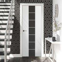 Messina White and Dark Grey Flush Door - Prefinished