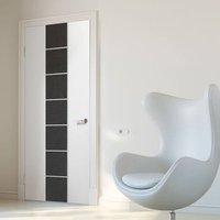 Messina White and Dark Grey Flush Fire Door 30 Minute Fire Rated - Prefinished