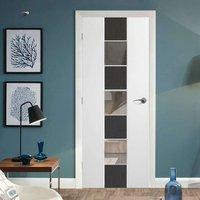 Messina White and Dark Grey Door - Clear Glass - Prefinished