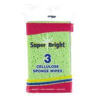 Mega Value Superbright 3 Pack Cellulose Sponge Wipes