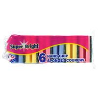 Mega Value Super Bright Six Pack Grip Sponge Scourers