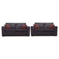 Medina Fabric 3 and 2 Seater Sofa Suite Charcoal