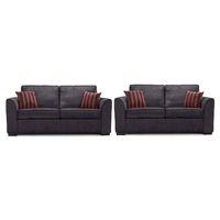 medina fabric 3 and 2 seater sofa suite charcoal