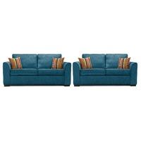 Medina Fabric 3 and 2 Seater Sofa Suite Teal