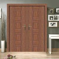 messina walnut flush door pair prefinished