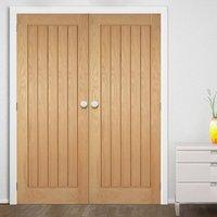 Mexicano Oak Fire Door Pair with Vertical Lining is 30 Minute Fire Rated