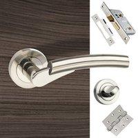 messina mediterranean bathroom lever on rose satin nickel handle pack