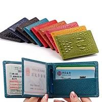 Men Woman \'s Genuine Leather Wallets Purse Driving License ProtectionCard ID Holders