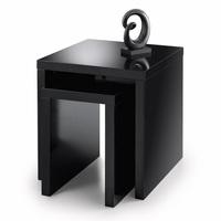 metric 2 nest of tables square in black high gloss