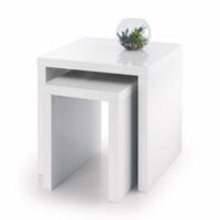 metric 2 nesting tables square in white high gloss