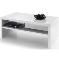 Metric Coffee Table In White High Gloss With UnderShelf